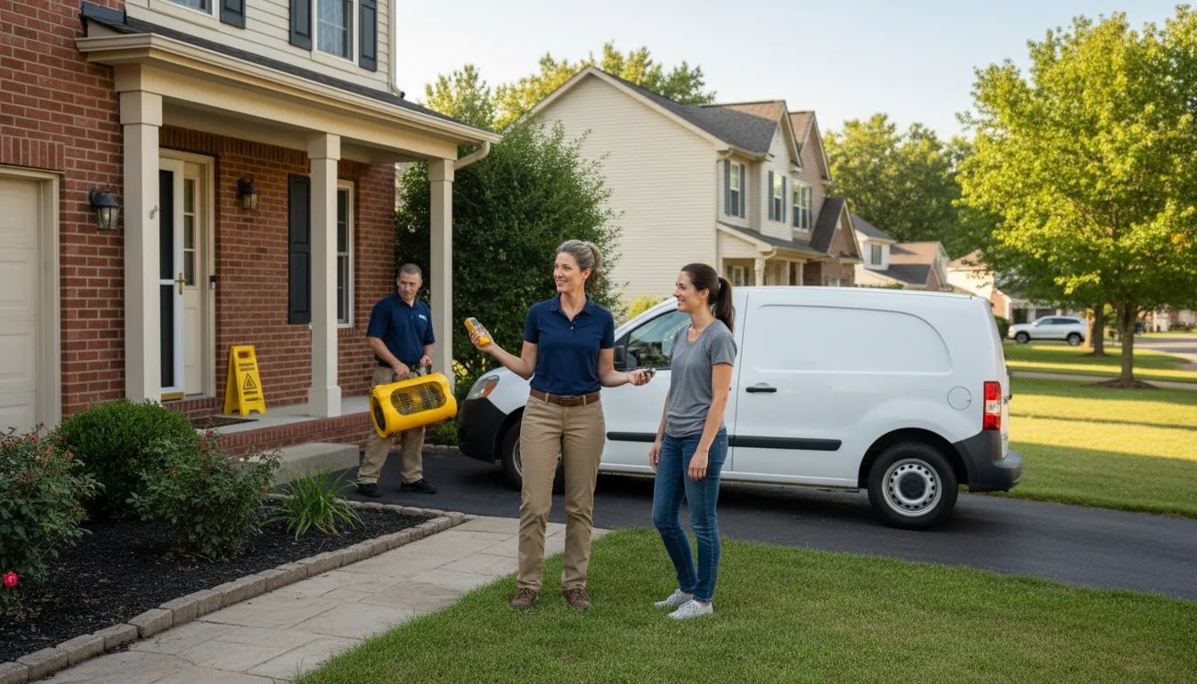 Residential water damage restoration in Adair, IL